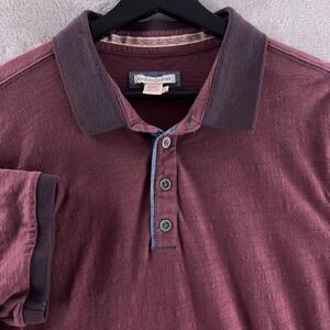 Carbon2Cobalt Polo Shirt Mens Size Medium Burgundy Short Sleeve‎ Cotton Casual